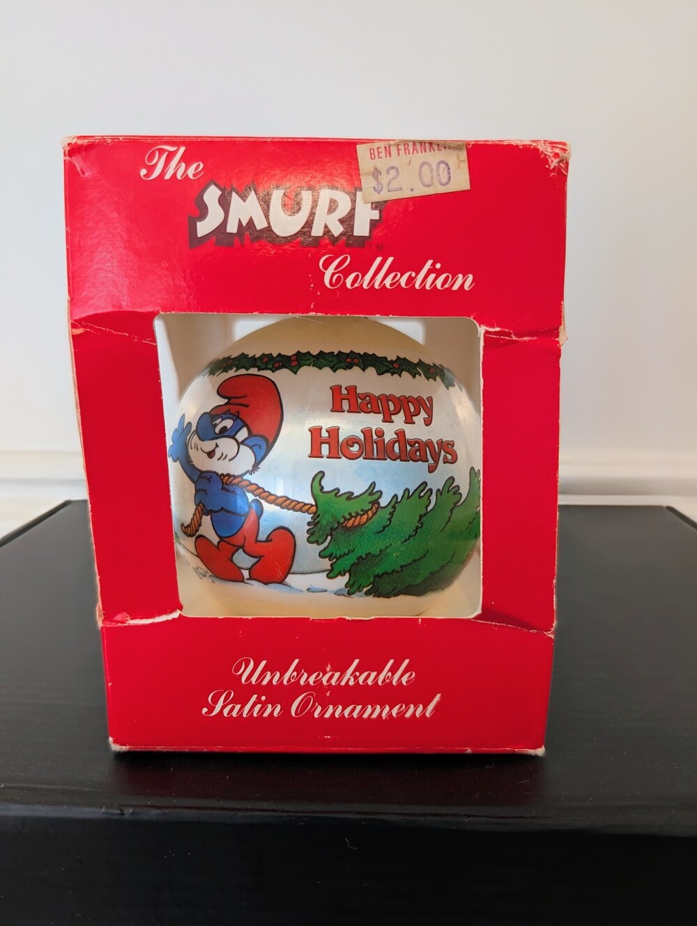 Smurfs Vintage Christmas Ornament In Orig Box